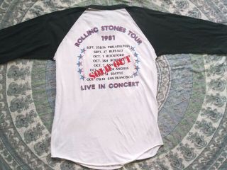 Vintage ROLLING STONES 1981 Raglan T - Shirt XL Dragon Live Tour Rock 80s 2