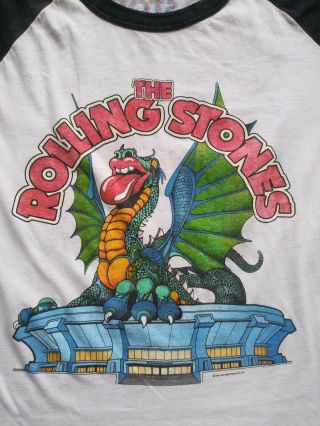 Vintage ROLLING STONES 1981 Raglan T - Shirt XL Dragon Live Tour Rock 80s 3