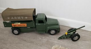 Vintage Buddy L Toy Army Supply Corps Truck With Canopy