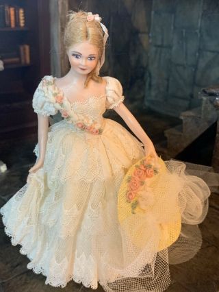 Miniature Dollhouse Vintage Artisan Porcelain Lady Doll Victorian Belle England