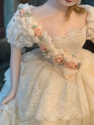 Miniature Dollhouse Vintage Artisan Porcelain Lady Doll Victorian Belle ENGLAND 3