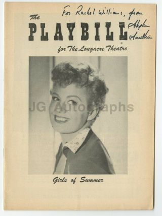Stephen Sondheim - " Girls Of Summer " - Autographed Vintage Playbill
