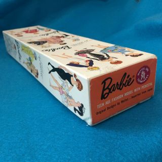 1960 ' s ASH BLONDE PONYTAIL BARBIE w/ orig BOX w/ INSERTS Stunning Minty 3
