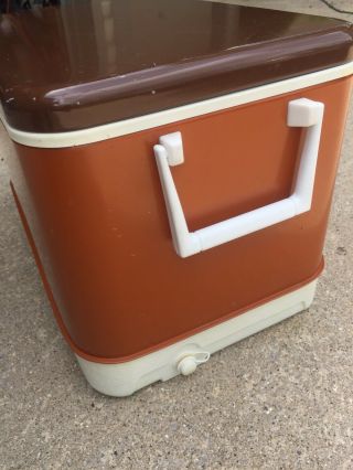 Vintage Thermos Cooler Brown Tan Camping Picnic Sun packer 4
