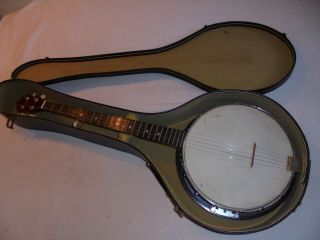 Vintage Kay 5 String Resinator Banjo With Case Their Top Of Line Really