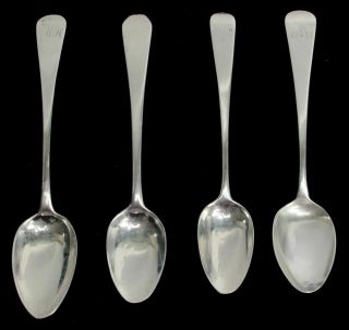 1798 - 1810 London Sterling Silver Georgian 4 Coffee / Tea 5 1/2 " Spoons