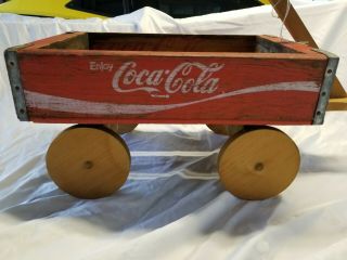 Vintage 1978 Coca Cola Wood Pull Wagon Coca Cola Crate Chattanooga