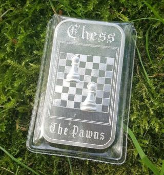 Vintage - Chess Piece " The Pawns " - Madison - 1oz.  999 Fine Silver Art Bar