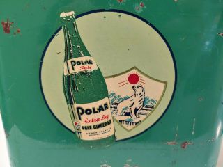 Vintage RARE Polar Extra Dry Ginger Ale Cooler Metal Picnic Drink GAS OIL SODA 3