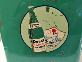 Vintage RARE Polar Extra Dry Ginger Ale Cooler Metal Picnic Drink GAS OIL SODA 6