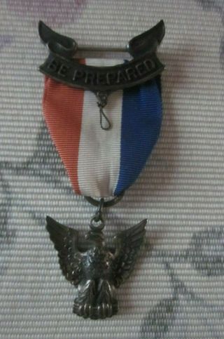 Vintage Antique Boy Scout Of America Eagle Badge Pin Medal Award Be Prepared BSA 7