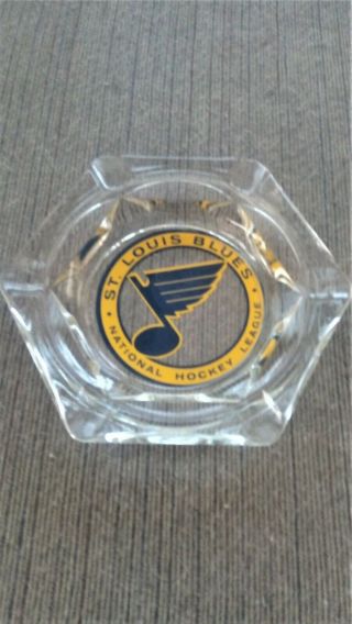 Nhl Stanley Cup Winners St.  Louis Blues Vintage Glass Ashtray -