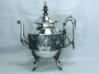 1880 East Lake Victorian Embossed Applied Venus Birth Wilcox Quadruple Teapot