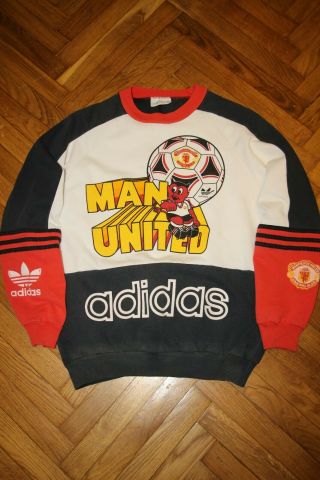 Adidas Rare Originals 80s Vintage Manchester United Red Devils Sweater