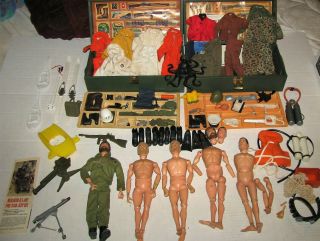 Vintage Hasbro 1964 Gi Joe Action Soldiers W/ Footlocker & Accessories