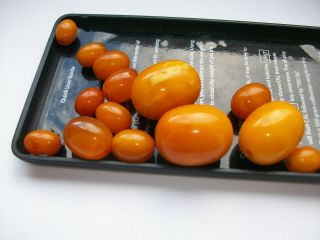 Antique natural Baltic amber stone beads toffee amber 波羅的海琥珀 3