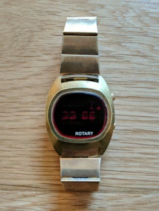 Vintage 1970s Rotary Men ' s Digital LED Watch.  Fully. 2