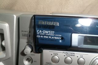 Boombox AIWA CA - DW537 CD FM - AM Dual Cassette Vintage With Power Cord 6