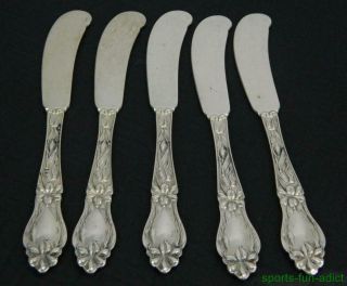 5pc Lily - Floral By Frank Whiting Sterling Silver 5 3/4 " Butter Spreaders