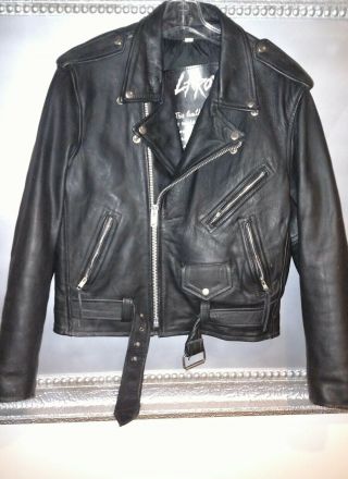 La Roxx Leather Motorcycle Moto Jacket Black Classic 38 Men 