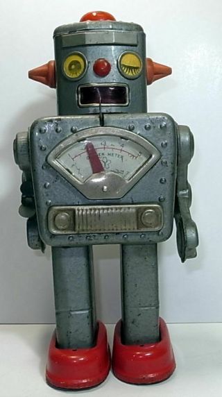 VINTAGE YONEZAWA WINKY ROBOT.  1950 ' s.  WIND UP TIN TOY JAPAN. 2