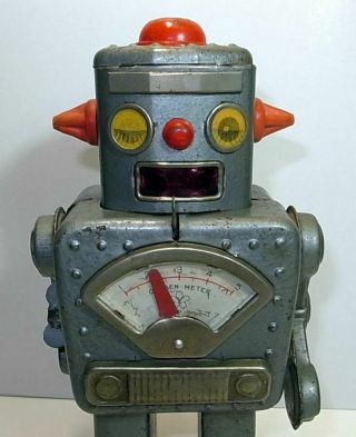 VINTAGE YONEZAWA WINKY ROBOT.  1950 ' s.  WIND UP TIN TOY JAPAN. 7