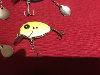 6 Vintage HEDDON TINY PUNKIN SPIN Punkinseed Spook Antique Fishing Lures 6 5