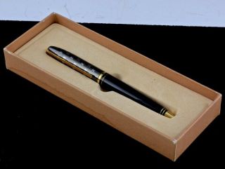 AUTH VINTAGE LOUIS VUITTON LV MONOGRAM BLACK GOLD RAINBOW ROLLER PEN IN ORIG BOX 2