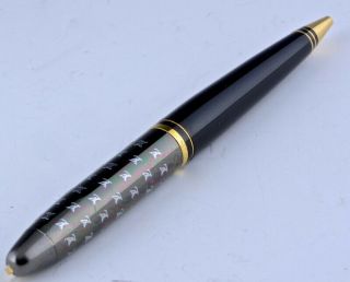 AUTH VINTAGE LOUIS VUITTON LV MONOGRAM BLACK GOLD RAINBOW ROLLER PEN IN ORIG BOX 6