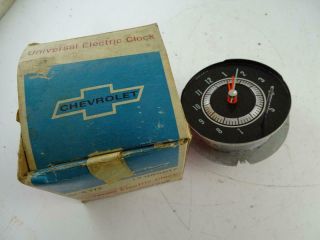 Vintage 1966 Corvair Electric Quartz Clock Chevrolet? In Dash Retro 3.  75 " Wide