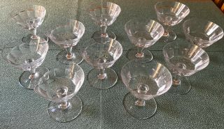 SET OF 11 VINTAGE BACCARAT FRANCE CRYSTAL CHAMPAGNE GLASSES DESSERT CUPS 2