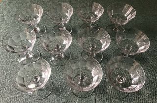 SET OF 11 VINTAGE BACCARAT FRANCE CRYSTAL CHAMPAGNE GLASSES DESSERT CUPS 8