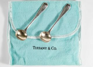Set Of 2 Vintage Tiffany & Co.  925 Sterling Silver Salt / Spice Spoon