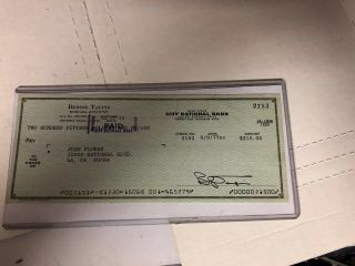 Bernie Taupin Vintage Hand Signed Bank Cheque/check Elton John Song Writer 1977