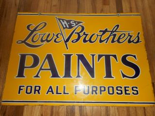 Vintage DSP LOWE BROTHERS PAINT Porcelain 2 - Sided Advertising SIGN 8