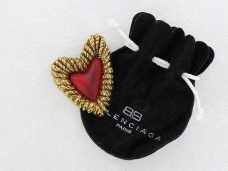 Perfect Gift Idea Balenciaga Poured Glass Heart Brooch (pn1266)