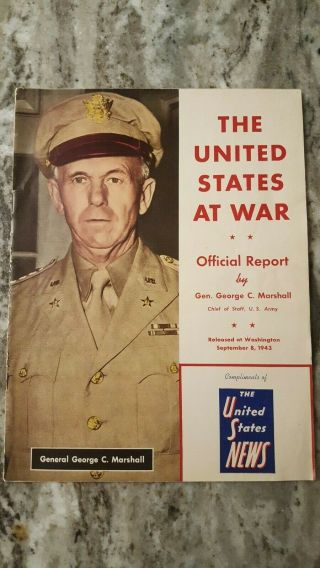 1943 World War 2 United States At War Report By General George Marshall