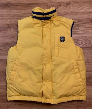 Vintage Polo Ralph Lauren Uni Crest Vest Down Feather Jacket Puffer Small 92 93