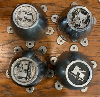 Set Of 4 Vintage 5 Tab Keystone Center Caps