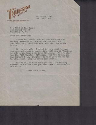 HOWARD THURSTON SIGNED LETTER 1925 FRITZ BUCHA 4 SIGNED LETTERS MAGIC RARE OOAK 2