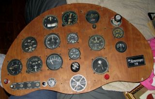 Vintage Monocoupe 110 Plane Instrument Panel Gauges - Bendix - Macleod - Pioneer