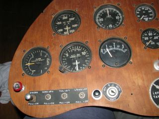 Vintage Monocoupe 110 Plane Instrument Panel Gauges - Bendix - Macleod - Pioneer 2