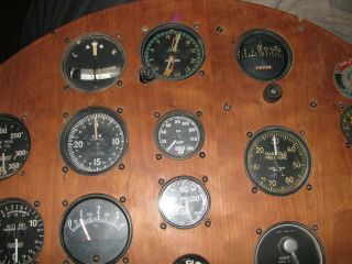 Vintage Monocoupe 110 Plane Instrument Panel Gauges - Bendix - Macleod - Pioneer 3