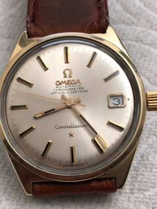 VINTAGE 1968 OMEGA CONSTELLATION cal.  564 SS - GOLD UNI - SHELL CASE,  REF.  168.  015 2