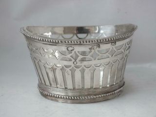 Antique Dutch Solid Sterling Silver Sweets Dish 1886/ L 9.  7 Cm