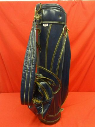 Wilson Vintage Vinyl Navy Blue Golf Cart Bag W/ 6 - Way Divider & Rain Cover