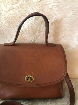 Gorgeous Vintage Brown Leather COACH Ladies Cross Body Handbag 3