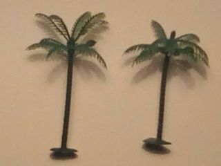 Two (2) Vintage Marx Ww Ii Iwo Jima Playset Tropical Coconut Palm Trees