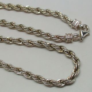 Vintage Sterling Silver Chunky Western Rope Chain 24 " Necklace - 47 Grams,  L@@k