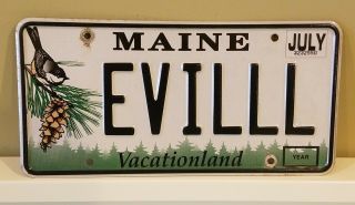 Fantastic Maine Me Vintage License Plate Evilll Evil 666 Satan Lucifer Rotten